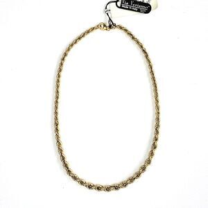 VIA VERISMO NWT Gold Plated Sterling Silver Rope Chain Necklace 18 inches
